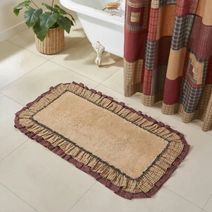 VHC Millsboro Plaid Bath Mat 27x48~ Rustic Bath - Picture 1 of 4