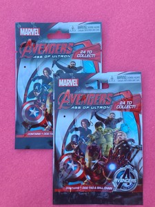 2 Marvel Avengers Age of Ultron Dog Tags Unopened Blind Bag 24 In Series 2015