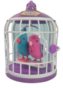 Little Live Pets Interactive Electronic Pink and Blue Parakeet Parrot Bird Cage