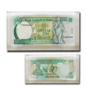 Billete Malta 1989 Lm 10 liras UNC en plexiglás C/1 000000 raro P-43 sin circular - Imagen 1 de 6