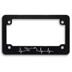 Moto Heartbeat Textured Motorcycle License Plate Frame - Picture 1 of 2