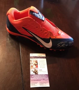 EMMANUEL SANDERS Signed INSCRIBED NIKE Football Cleat JSA/COA P84887 BRONCOS - Picture 1 of 7