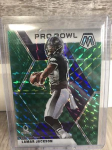 Lamar Jackson Green Prizm Pro Bowl Mosaic Baltimore Ravens #251 2020 - Imagen 1 de 6