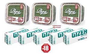 3 x Pepe Rich Green XXXL 170g Eimer mit 1000 GIZEH Menthol Filterhülsen - Bild 1 von 1