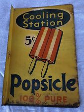 EXTREMELY RARE-1940s Vintage-POPSICLE- ICE CREAM-Flange side-Fudgsicle-