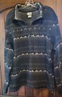 The North Face Mens Jacket XL Pullover Sweater Blue Western Geo 1/4 Zip Winter