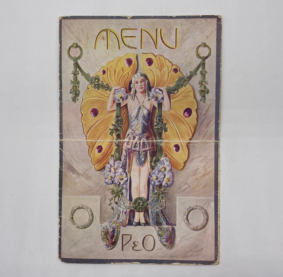 Antique 1932 P&O Strathnaver Menu Sketched And Signed By Unknown Artist - Image 1 of 4