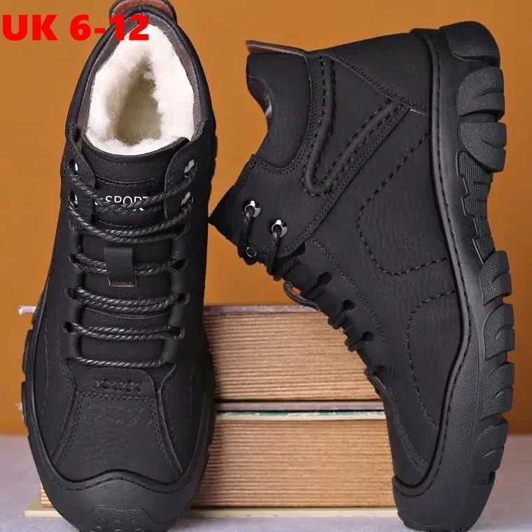 Yiozoi Men's Warm Leather Ankle Boots - Water-Resistant Winter & Autumn Boots, Slip-Resistant Sole For Outdoor, Work, Casual Wear - Comfortable Men's Leisure Boots - View #7