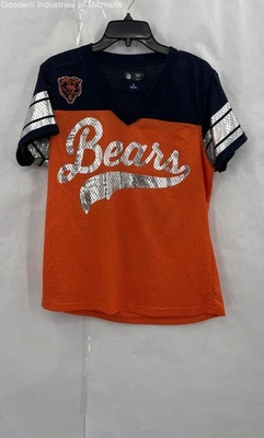 NFL 球队服装女式蓝色/橙色芝加哥熊队衬衫,尺寸 L — 第 1/4 张图片