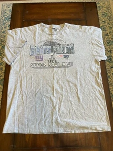 NFL Team Apparel Giants Patriots XLVI 2012 Super Bowl Short Sleeve T-Shirt XL - Picture 1 of 7