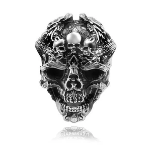 Gothic Calvarium Skull Punk Ring Men Men Halloween Fashion Jewelry Gift - Imagen 1 de 10