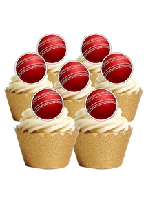Tortenaufleger Cricketbälle Sport 12 vorgeschnitten 40 mm essbar Oblate Papier Deko - Bild 1 von 7