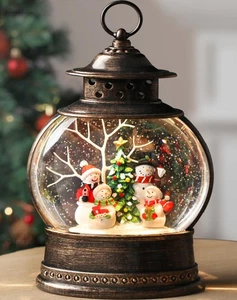 Snowman Snow Globe 12 Inch Christmas Snow Globe Lantern, Lighted Christmas De... - Picture 1 of 6