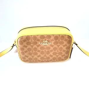 Coach CZ186 Signature Jamie Camera Bag Crossbody Handbag Tan Yellow - Picture 1 of 7