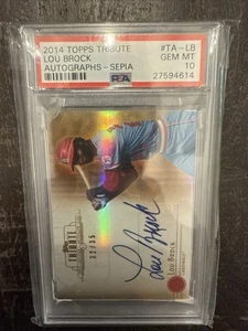 2014 Topps Tribute - Autographs Lou Brock #TA-LB /99 (AU) PSA 10 GEM MT. POP 1 - Picture 1 of 1