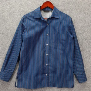 Marimekko Jokapoika Shirt Womens S Blue Striped Button Up Chore Flannel $245 - Picture 1 of 14
