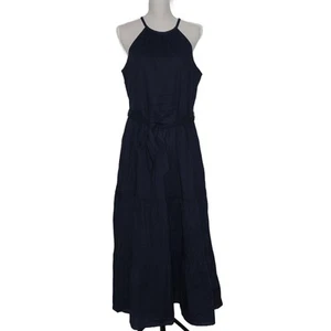 Maxi Vestido Boden Azul Marino Cuello Halter En Niveles Talla 14 R Bolsillos Largos Tirantes - Imagen 1 de 20