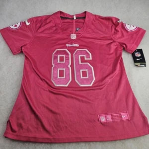 Nike NFL On Field Pittsburgh Steelers Hines Ward 86 Jersey Women Medium Pink New - Picture 1 of 11