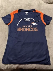 NFL Team Apparel Womens M Short Sleeve Front Tie Closure Shirt Navy - Picture 1 of 3