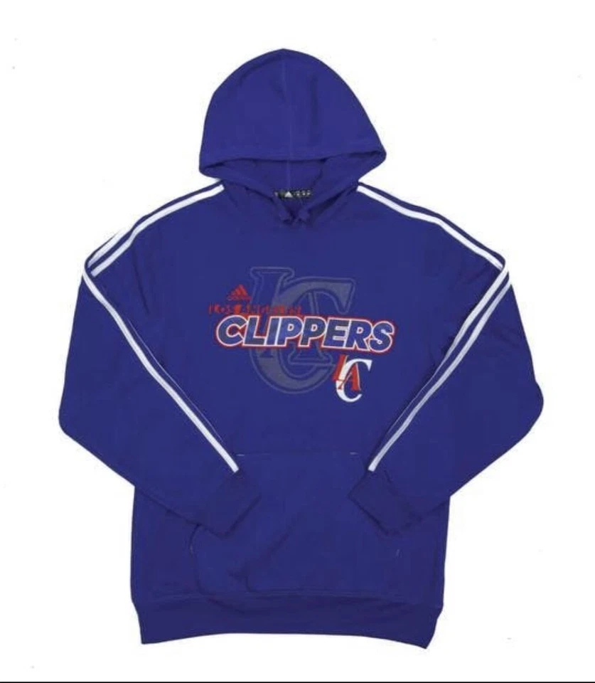 Los Angeles Clippers NBA Adidas Blue 3 Stripe Fleece Hoodie Mens Medium NEW!! - Image 1 of 1