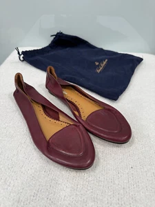 Mocasines sin cordones Brooks Brothers vintage talla 7 ¡Borgoña planos ballet! - Imagen 1 de 6
