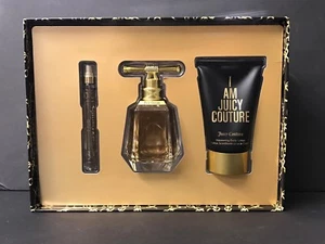 I AM JUICY COUTURE 3 PIECE SET 3.4 oz & 0.33 oz EDT + 4.2 oz Lotion - New In Box - Picture 1 of 3