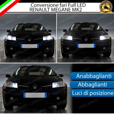 KIT FARI LED RENAULT MEGANE 2 II ANABBAGLIANTI ABBAGLIANTI POSIZIONE LED 6000K - Immagine 1 di 4