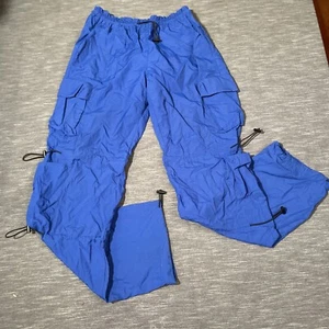 Pantalone cargo paracadute nylon blu garage leggero adulto XS adatto sotto i 30W - Foto 1 di 10