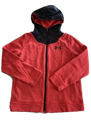 Under Armour Boys Red Black Hoodie Sweatshirt Jacket Medium 8  - Image 1 of 4