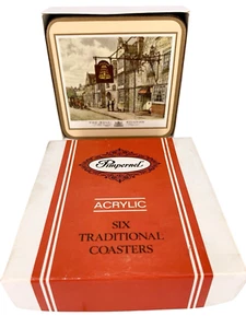 Vintage Pimpernel "English Inns" sechs traditionelle Untersetzer verpackt Acryl Kork - Bild 1 von 18