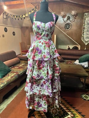 Abercrombie & Fitch Nuevo con Etiquetas Mujer’s Pequeño Maxi Vestido Floral Sin Mangas 100% Algodón Foto 1 de 4