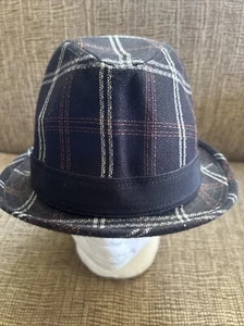 Vans Off The Wall OTW Premium Headwear Fedora Hat Plaid Skate S/M Black - Picture 1 of 12