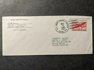 APO 941 FORT RAYMOND, SEWARD, ALASKA 1943 Official WWII Army Cover - Picture 1 of 2