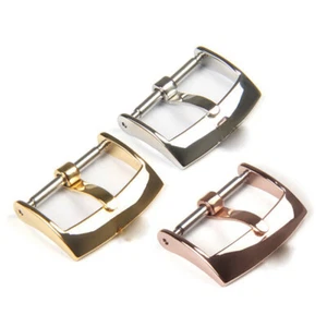 Premium Stainless Steel Buckle Polish Buckle Pin Buckle 12 14 16 18mm for Rolex - Picture 1 of 9