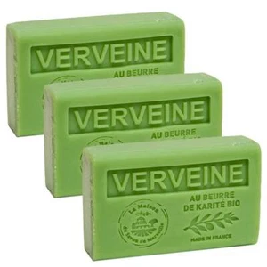 Verbena, French Soaps with Shea Butter, Traditional Savon de Marseille 3 x 125g - Picture 1 of 3