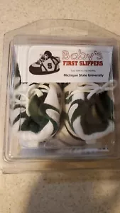 MICHIGAN ST SPARTANS NCAA Baby Logo Bootie Slippers (Birth - 9 Months) JERSEY - Picture 1 of 3