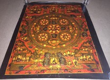 Large Handpainted Painting Tibetan Chinese Buddha Mandala Thangka Meditation 