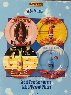 S/4  Sakura - Gregory Gorham - Soda Fountain Dessert / Salad Plates 8" NIB / NOS - Image 1 of 4