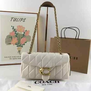 COACH Tabby 26 Quilted Shoulder Bag Leather White/Gold CP150 outlet New - Picture 1 of 9