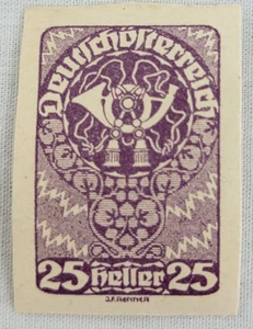 DEUTSCHLAND ~ Deuirches Reich ~ braune Briefmarke 25 Heller ~ verschickt ~ um 1924 ~ B161 - Bild 1 von 6