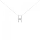 Authentic K18WG Diamond Necklace 0.19CT  #270-003-870-4021