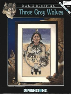 Three Grey Wolves Native - Cross Stitch Instruction Booklet - Picture 1 of 1