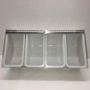 Professionelle Barkeeper Bar Top Edelstahl 4-Bin Bar Flip Top Getränk Garnieren - Bild 1 von 9