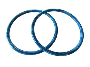 Pair of 8" Blue Marble Marbella Plastic Macrame Craft Handbag Purse Handles - Picture 1 of 1