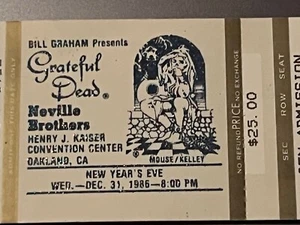 Grateful Dead unbenutztes Ticket 31. Dezember 1986 Neujahr Silvester Henry J Kaiser - Bild 1 von 4
