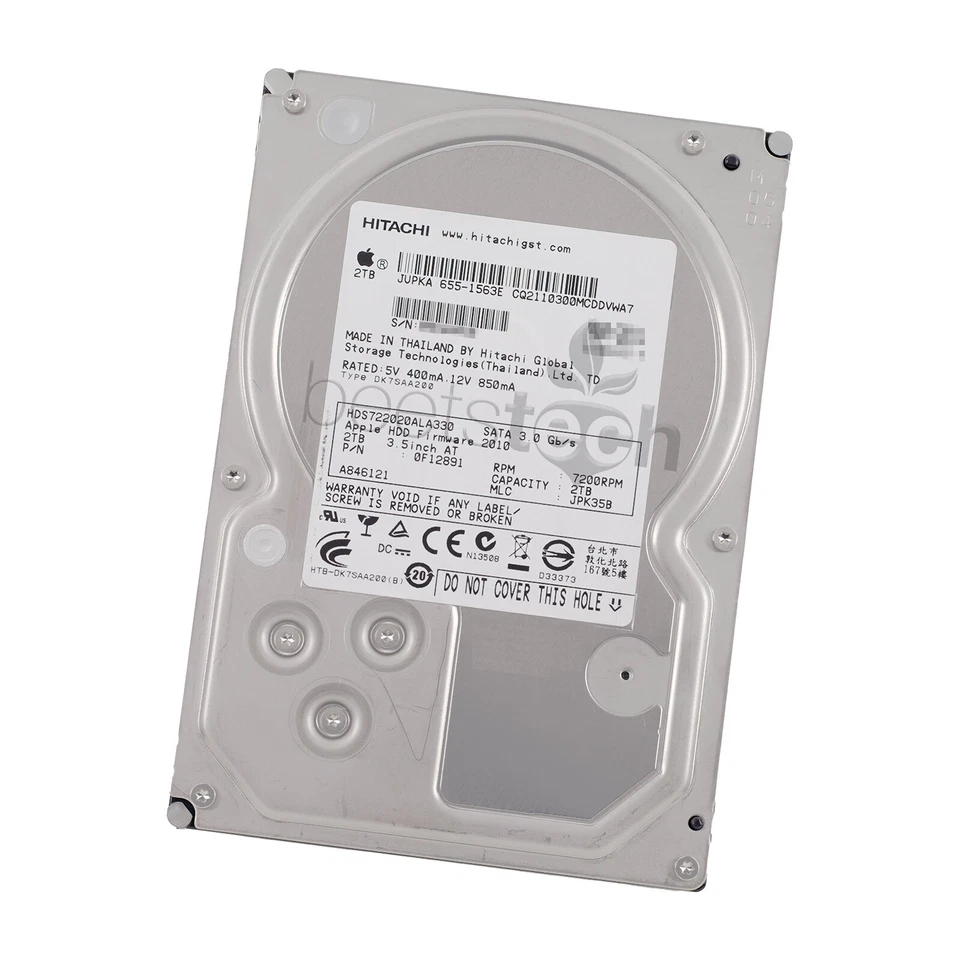 Apple Hitachi 2TB 3.5" 7200RPM 655-1563 iMac 21.5 A1311 27 A1312 2009 2010 2011 - Image 1 of 1
