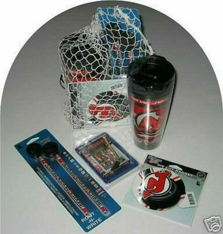 NEW! NEW JERSEY DEVILS GIFT NET BASKET PENCILS MAGNET TRAVEL MUG FRAME Cover