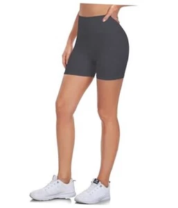 Girls Bike Shorts-5" Soft High Waisted Athletic Dance Large-X-Large 04 Gray - Picture 1 of 8