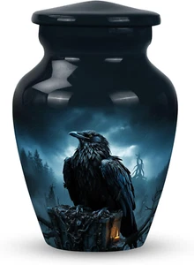 Raven Cremation Urns for Men - Keepsake Urns for Human Adults for Women - Mini U - Picture 1 of 12