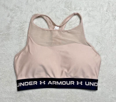 Under Armour Sports Bra Womens Medium Pink Compression Crossback Mid - Image 1 of 4